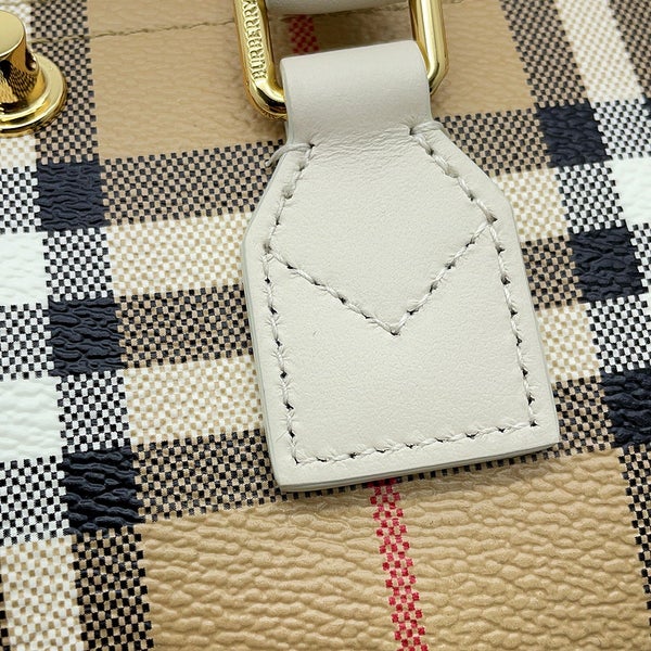 バーバリー ハンドバッグ ミニ チェック ボウリングバッグ PVC/カーフレザー 81251071 BURBERRY 2way