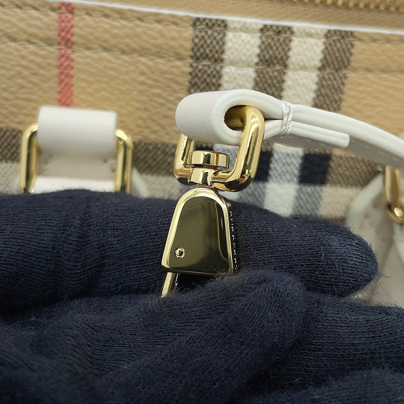 バーバリー ハンドバッグ ミニ チェック ボウリングバッグ PVC/カーフレザー 81251071 BURBERRY 2way
