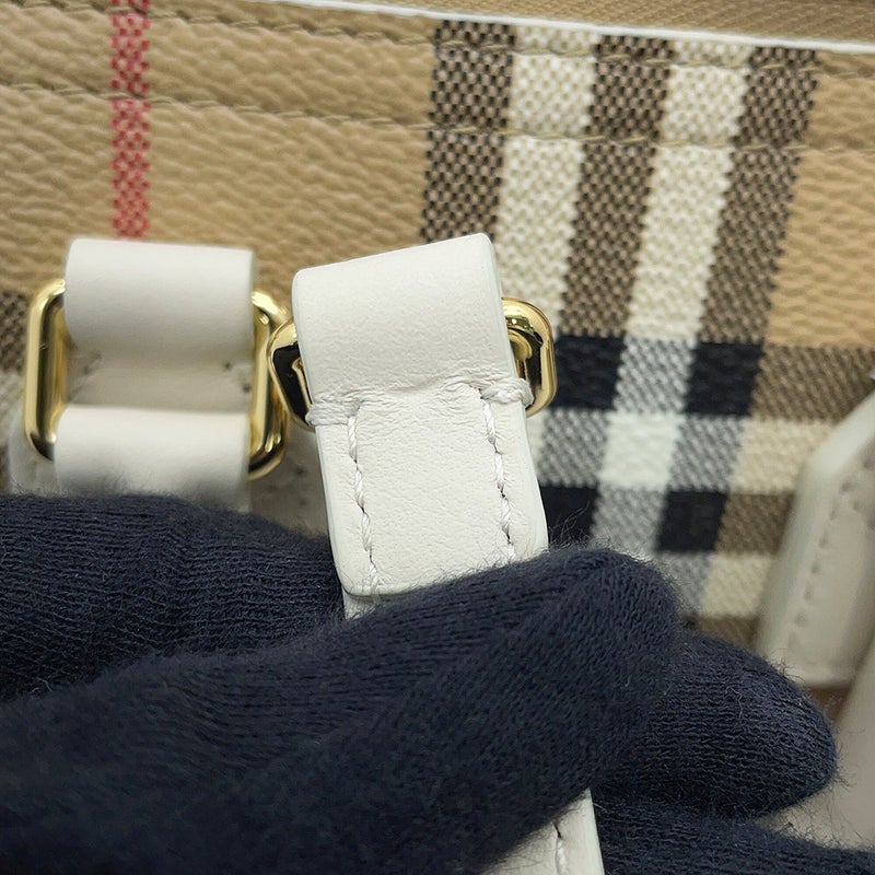バーバリー ハンドバッグ ミニ チェック ボウリングバッグ PVC/カーフレザー 81251071 BURBERRY 2way