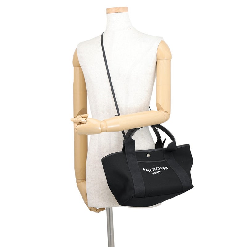 バレンシアガ ハンドバッグ ビアリッツ トートバッグ スモール キャンバス レザー 834501 BALENCIAGA 2way 黒