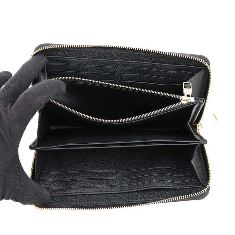 ルイヴィトン 財布 バイカラー モノグラム・アンプラント ジッピー・ウォレット M28794 LOUIS VUITTON 長財布 黒