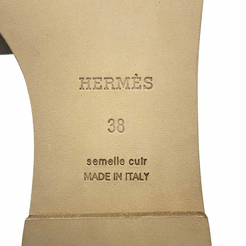 エルメス サンダル サントリーニ エトゥープ ヴォーエプソン レディースサイズ38 HERMES 靴