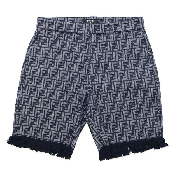 フェンディ パンツ エンブロイダリーFFロゴ バミューダショートパンツ メンズサイズ35 FLP307 AMZ3 FENDI