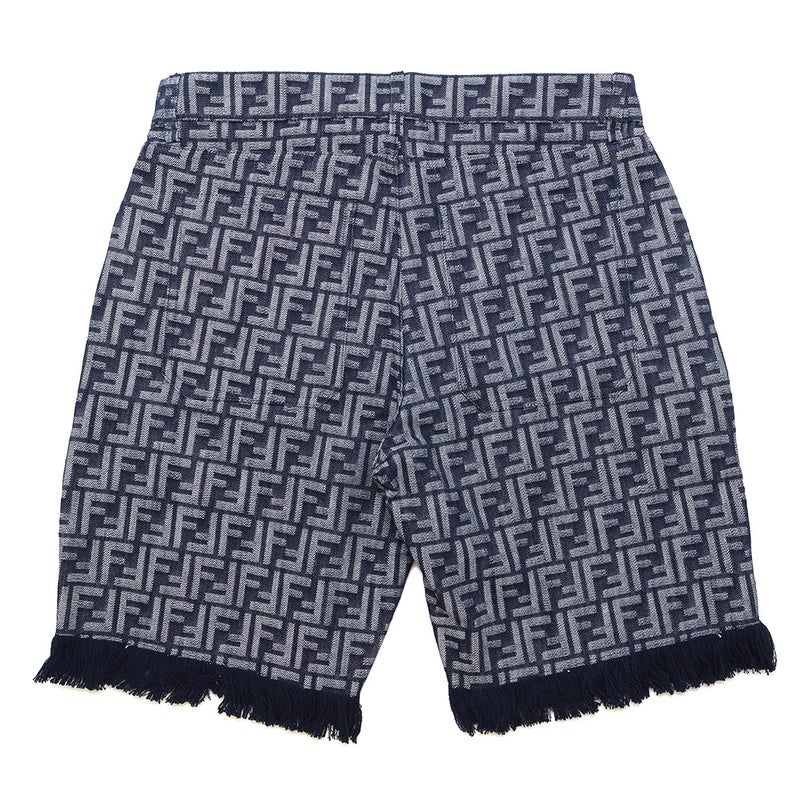 フェンディ パンツ エンブロイダリーFFロゴ バミューダショートパンツ メンズサイズ35 FLP307 AMZ3 FENDI