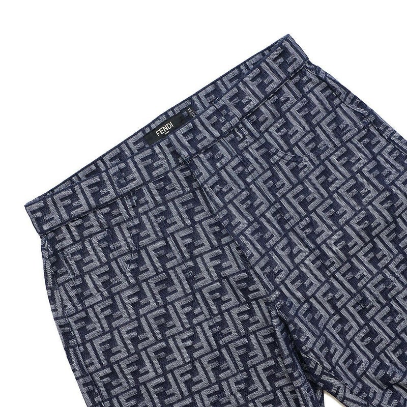 フェンディ パンツ エンブロイダリーFFロゴ バミューダショートパンツ メンズサイズ35 FLP307 AMZ3 FENDI