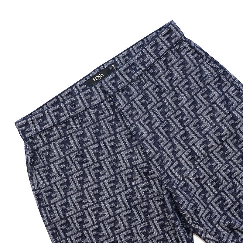 フェンディ パンツ エンブロイダリーFFロゴ バミューダショートパンツ メンズサイズ35 FLP307 AMZ3 FENDI
