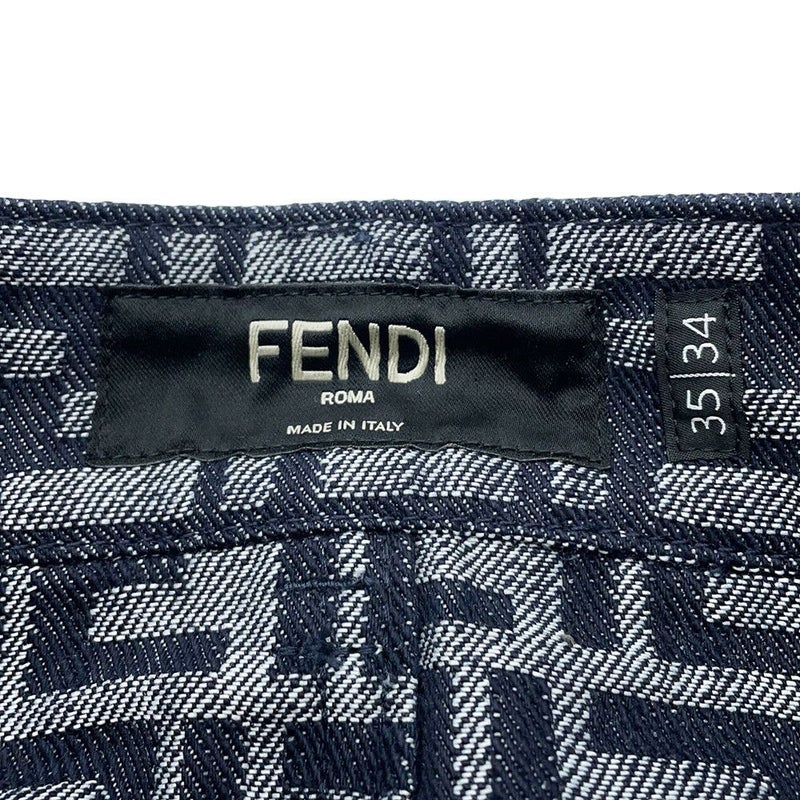 フェンディ パンツ エンブロイダリーFFロゴ バミューダショートパンツ メンズサイズ35 FLP307 AMZ3 FENDI