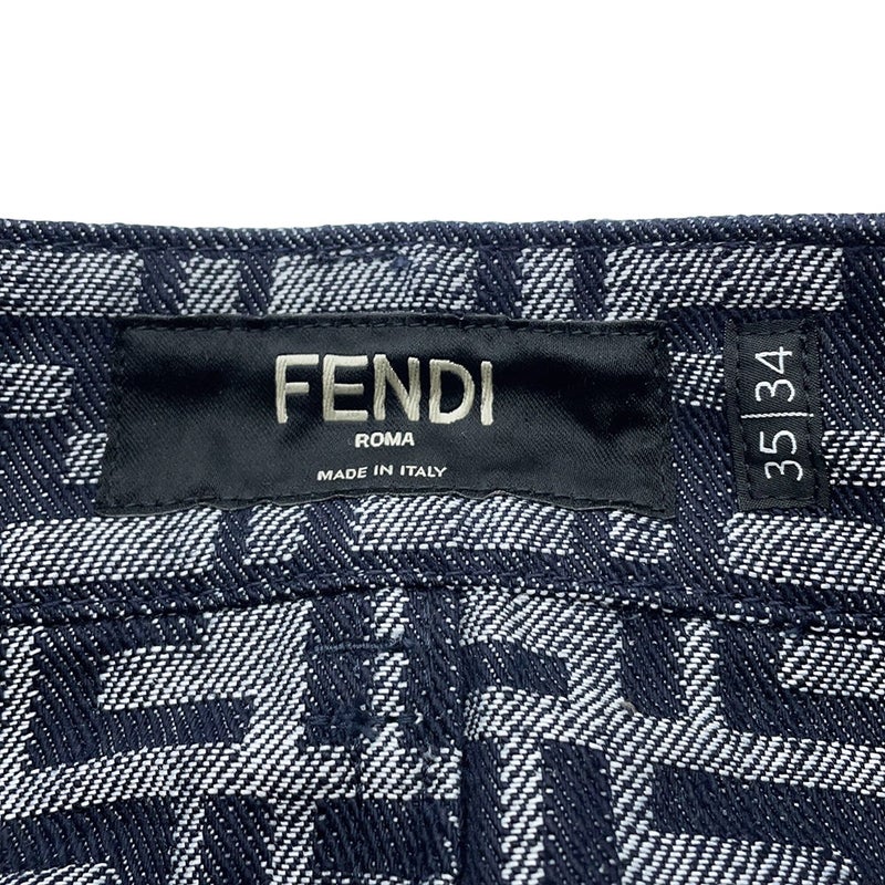 フェンディ パンツ エンブロイダリーFFロゴ バミューダショートパンツ メンズサイズ35 FLP307 AMZ3 FENDI