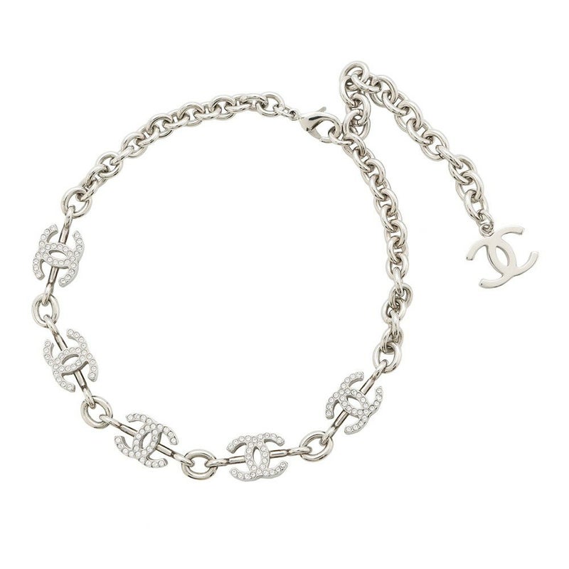 シャネル ネックレス ココマーク 5P ラインストーン メタル ABE836 CHANEL アクセサリー チョーカー