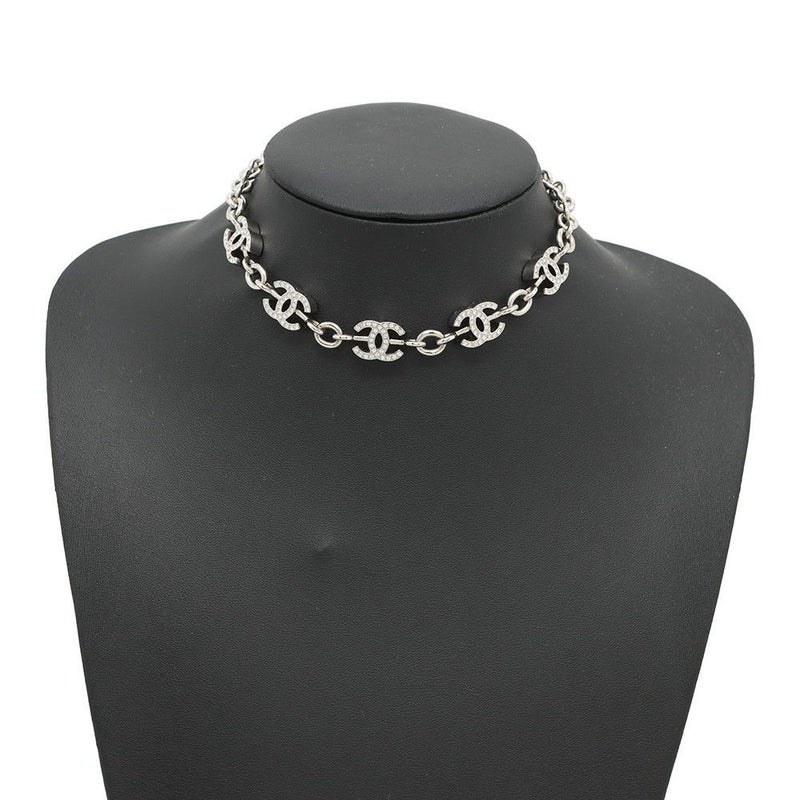シャネル ネックレス ココマーク 5P ラインストーン メタル ABE836 CHANEL アクセサリー チョーカー