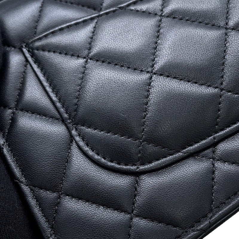 シャネル チェーンウォレット クラシック マトラッセ ココマーク ラムスキン AP0250 CHANEL 財布 ブラック 黒