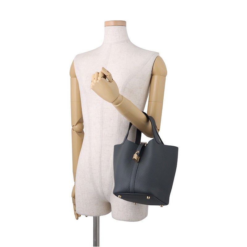 エルメス ハンドバッグ ピコタンロックPM グリミスティ/シャンパンゴールド金具 トリヨンクレマンス G刻印 HERMES トートバッグ