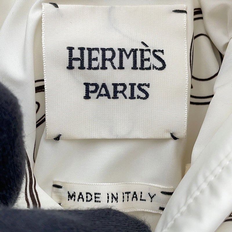 エルメス コート キルティング リバーシブルコート Clou de Selle Semis レディースサイズ42 HERMES アウター 白 黒