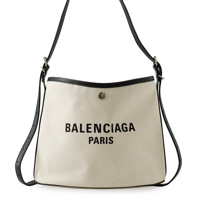 バレンシアガ ショルダーバッグ ビアリッツ スモール バケットバッグ キャンバス/レザー 828843 BALENCIAGA 黒