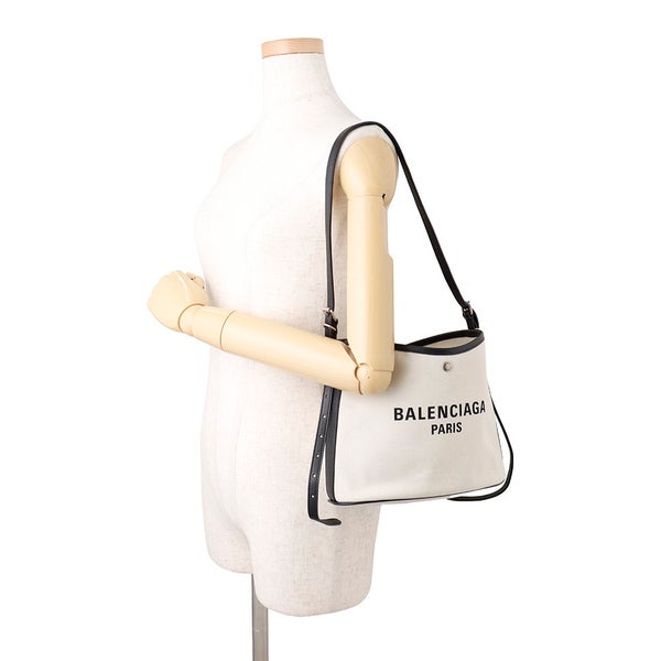 バレンシアガ ショルダーバッグ ビアリッツ スモール バケットバッグ キャンバス/レザー 828843 BALENCIAGA 黒
