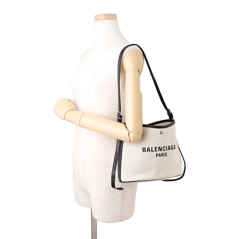 バレンシアガ ショルダーバッグ ビアリッツ スモール バケットバッグ キャンバス/レザー 828843 BALENCIAGA 黒