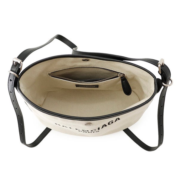 バレンシアガ ショルダーバッグ ビアリッツ スモール バケットバッグ キャンバス/レザー 828843 BALENCIAGA 黒