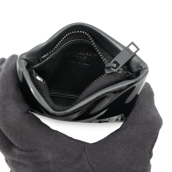 サンローランパリ コインケース パフィー パテント ロゴ 777889 SAINT LAURENT PARIS 財布 黒