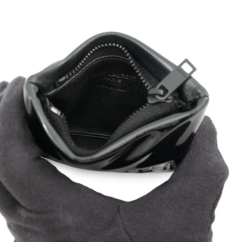 サンローランパリ コインケース パフィー パテント ロゴ 777889 SAINT LAURENT PARIS 財布 黒