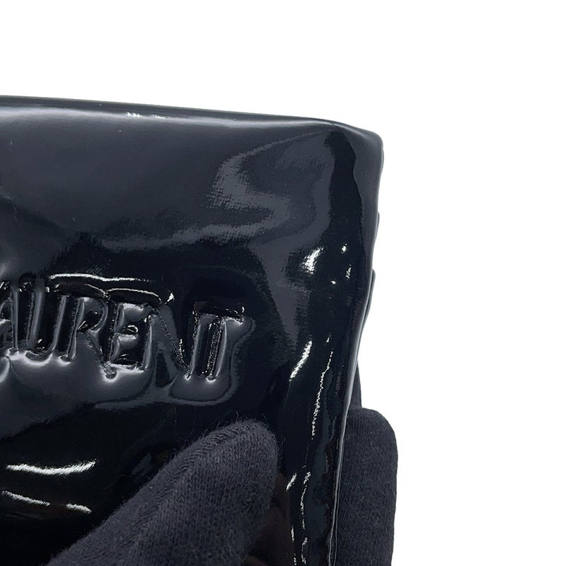 サンローランパリ コインケース パフィー パテント ロゴ 777889 SAINT LAURENT PARIS 財布 黒