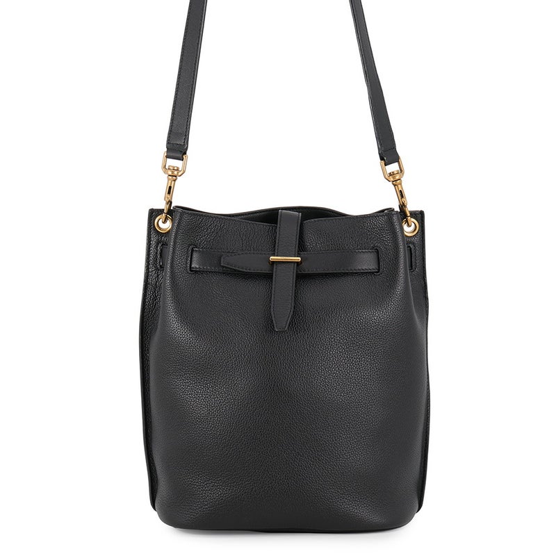 サンローランパリ ショルダーバッグ ブークル バケットバッグ レザー 727673 SAINT LAURENT PARIS 黒