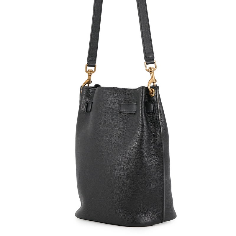 サンローランパリ ショルダーバッグ ブークル バケットバッグ レザー 727673 SAINT LAURENT PARIS 黒