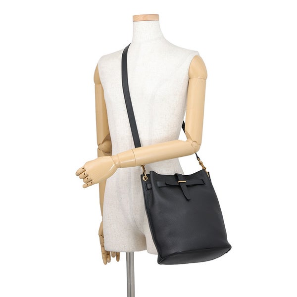 サンローランパリ ショルダーバッグ ブークル バケットバッグ レザー 727673 SAINT LAURENT PARIS 黒