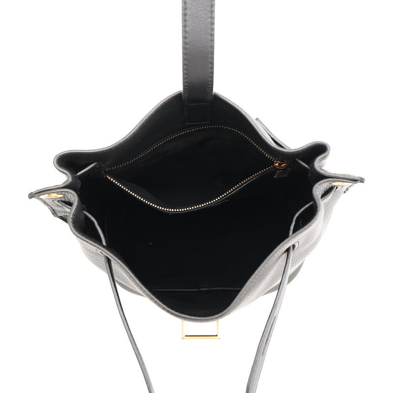 サンローランパリ ショルダーバッグ ブークル バケットバッグ レザー 727673 SAINT LAURENT PARIS 黒