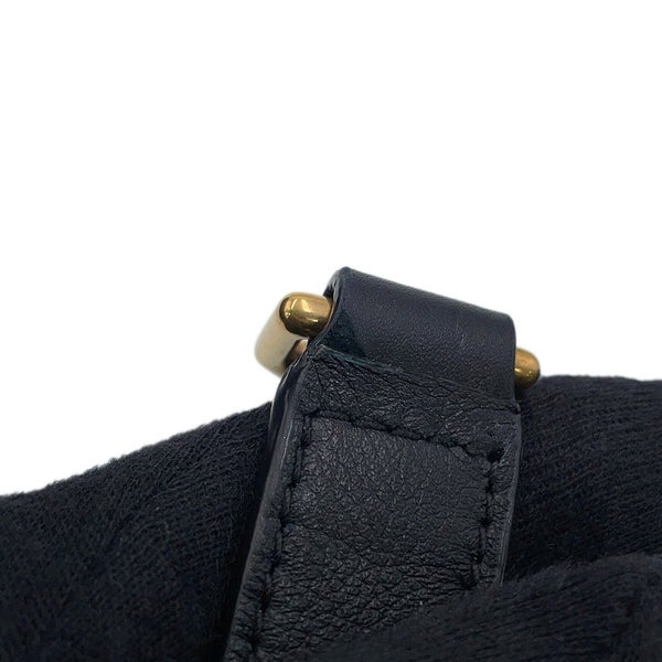 サンローランパリ ショルダーバッグ ブークル バケットバッグ レザー 727673 SAINT LAURENT PARIS 黒