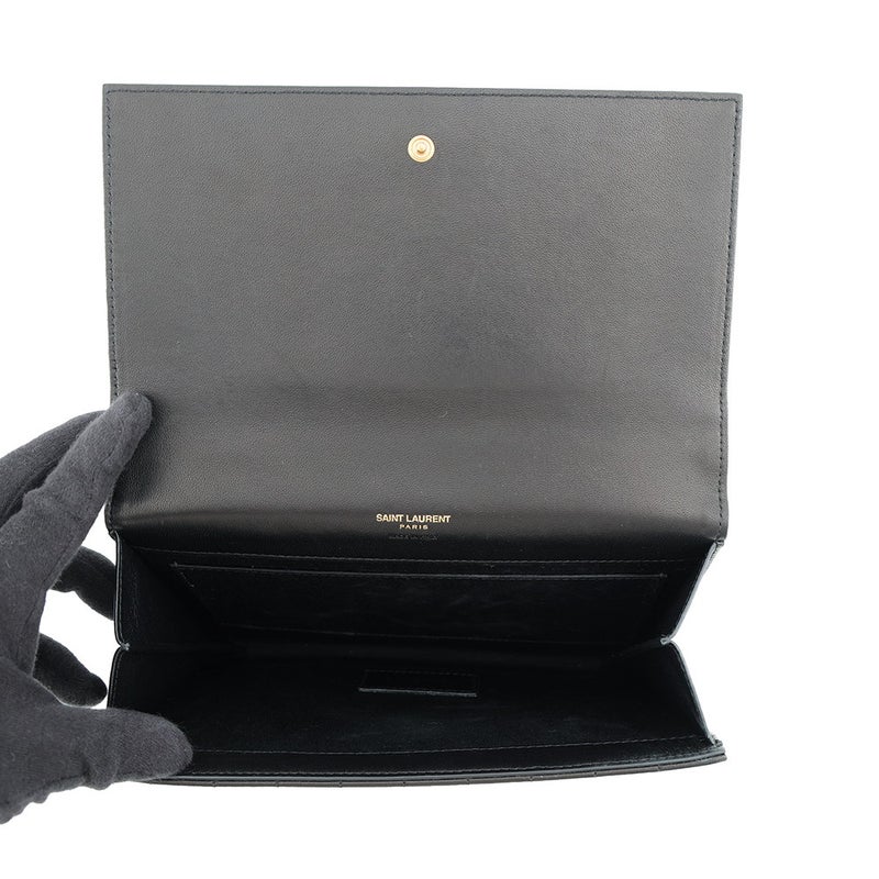 サンローランパリ クラッチバッグ フラップ ポーチ ラムスキン 759879 SAINT LAURENT PARIS 黒