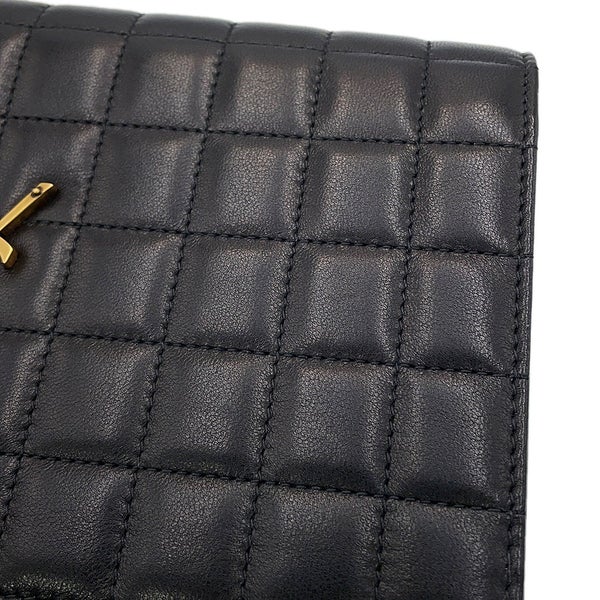 サンローランパリ クラッチバッグ フラップ ポーチ ラムスキン 759879 SAINT LAURENT PARIS 黒
