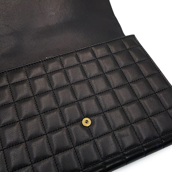 サンローランパリ クラッチバッグ フラップ ポーチ ラムスキン 759879 SAINT LAURENT PARIS 黒