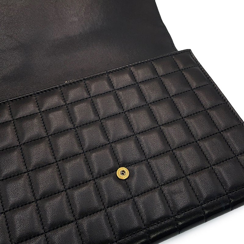サンローランパリ クラッチバッグ フラップ ポーチ ラムスキン 759879 SAINT LAURENT PARIS 黒