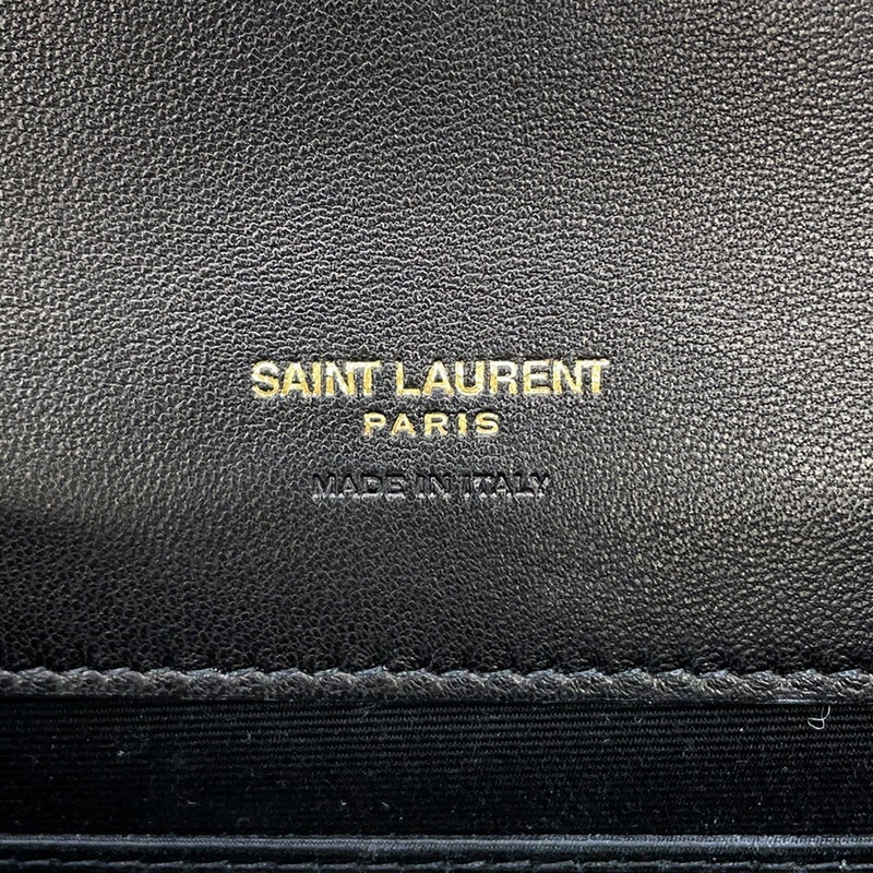 サンローランパリ クラッチバッグ フラップ ポーチ ラムスキン 759879 SAINT LAURENT PARIS 黒