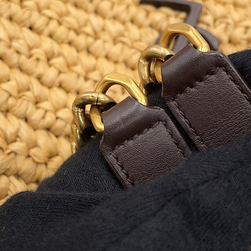サンローランパリ チェーンショルダーバッグ ニキ ラフィア/レザー 620329 SAINT LAURENT PARIS