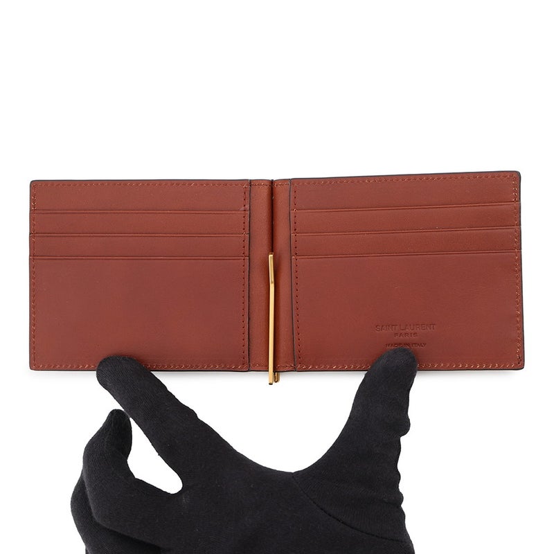 サンローランパリ 二つ折り財布 マネークリップ  YSLモノグラム レザー 647153 SAINT LAURENT PARIS 財布
