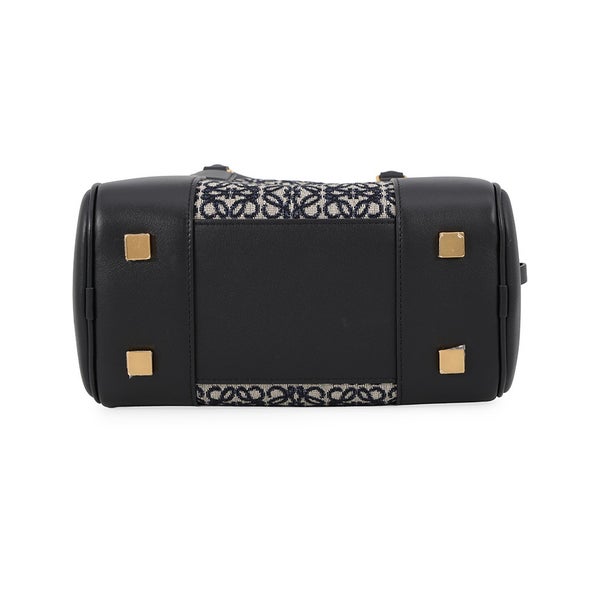ロエベ ハンドバッグ アマソナ19 スクエアバッグ キャンバス カーフレザー LOEWE 2wayショルダーバッグ 黒