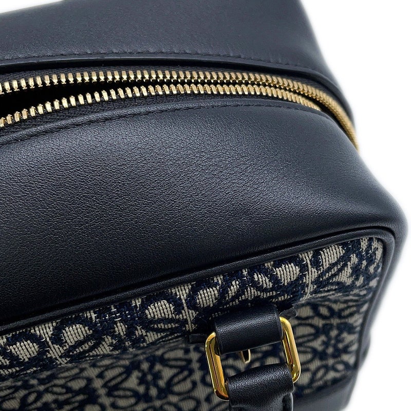 ロエベ ハンドバッグ アマソナ19 スクエアバッグ キャンバス カーフレザー LOEWE 2wayショルダーバッグ 黒