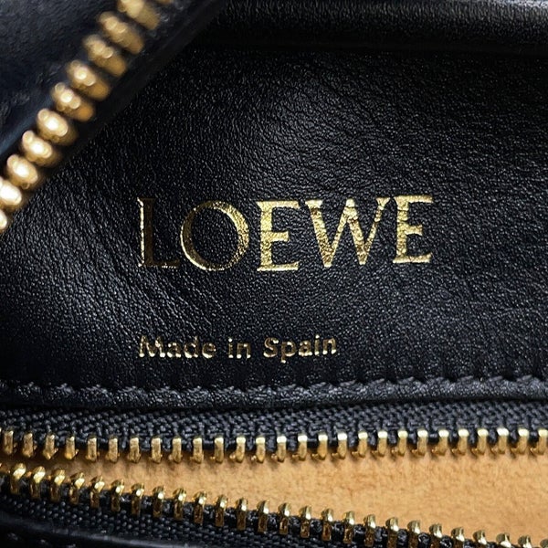 ロエベ ハンドバッグ アマソナ19 スクエアバッグ キャンバス カーフレザー LOEWE 2wayショルダーバッグ 黒