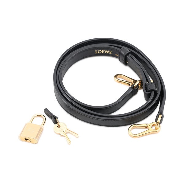ロエベ ハンドバッグ アマソナ19 スクエアバッグ キャンバス カーフレザー LOEWE 2wayショルダーバッグ 黒