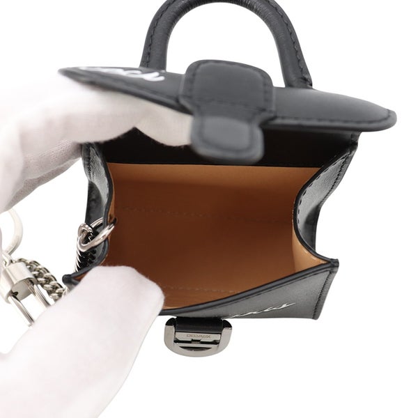 デルヴォー バッグチャーム ブリヨン ミニ ルーモア ボックスカーフ Delvaux 黒
