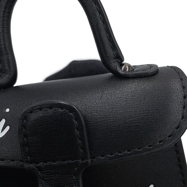 デルヴォー バッグチャーム ブリヨン ミニ ルーモア ボックスカーフ Delvaux 黒