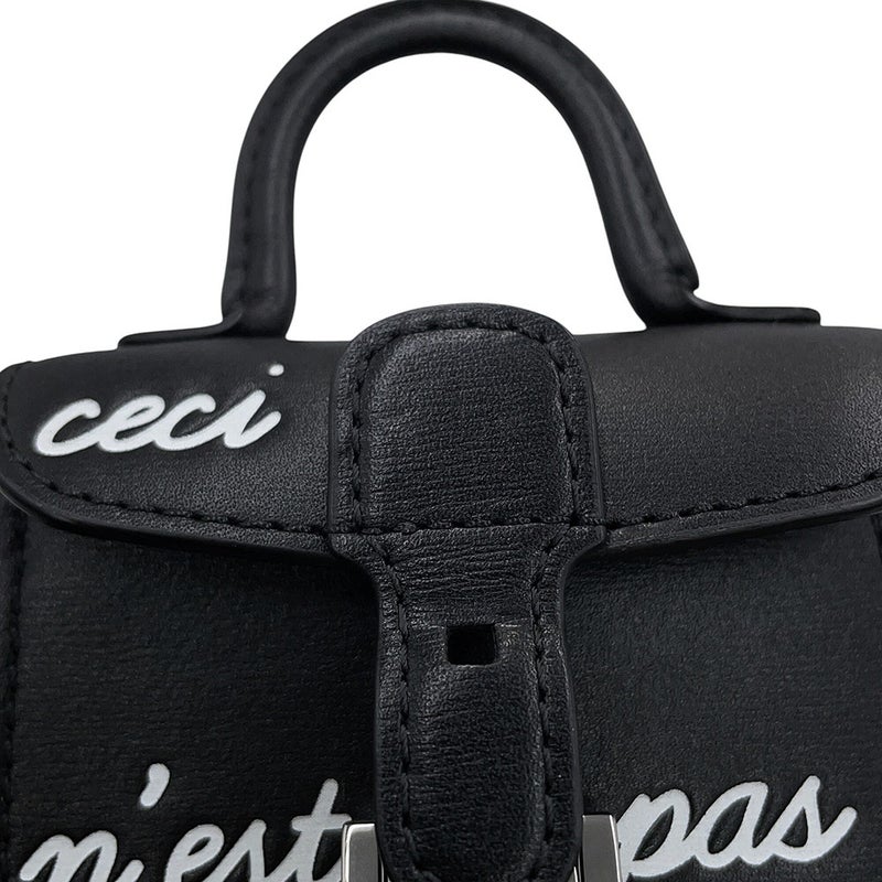 デルヴォー バッグチャーム ブリヨン ミニ ルーモア ボックスカーフ Delvaux 黒