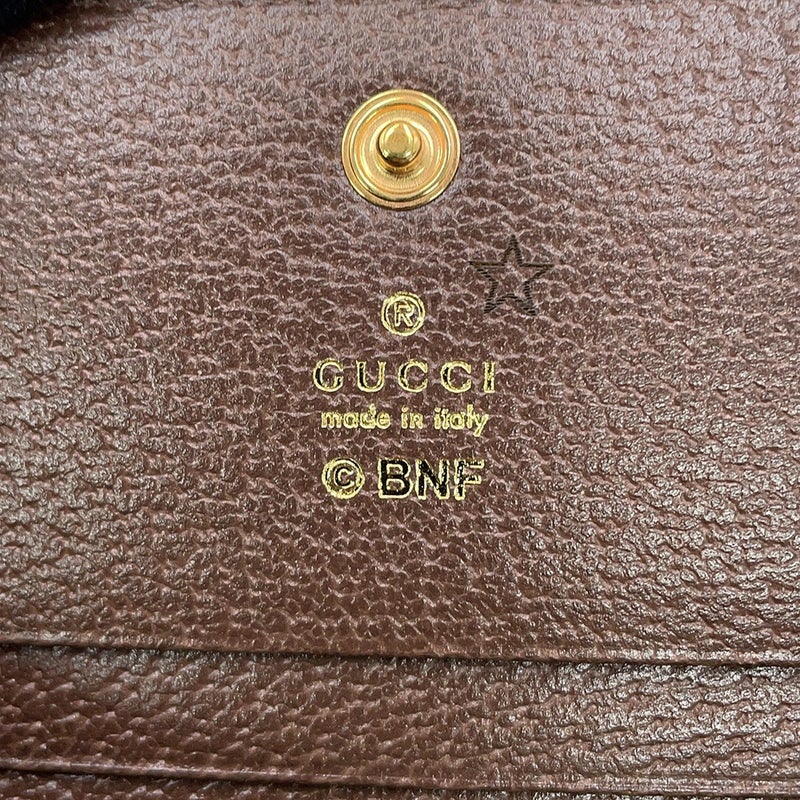 グッチ 二つ折り財布 GGスプリーム ばなにゃ コンパクトウォレット レザー 701009 GUCCI アウトレット品