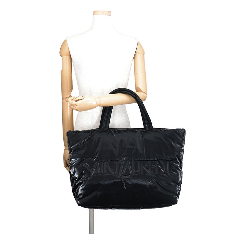 サンローランパリ トートバッグ ワイド パファー ロゴ ショッピングバッグ 756269 SAINT LAURENT PARIS 黒
