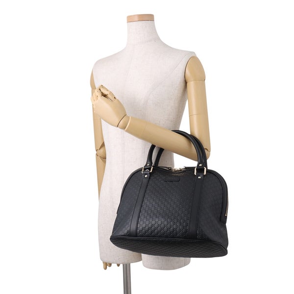 グッチ ハンドバッグ マイクログッチシマ レザー 449663 GUCCI 2wayショルダーバッグ 黒 アウトレット品