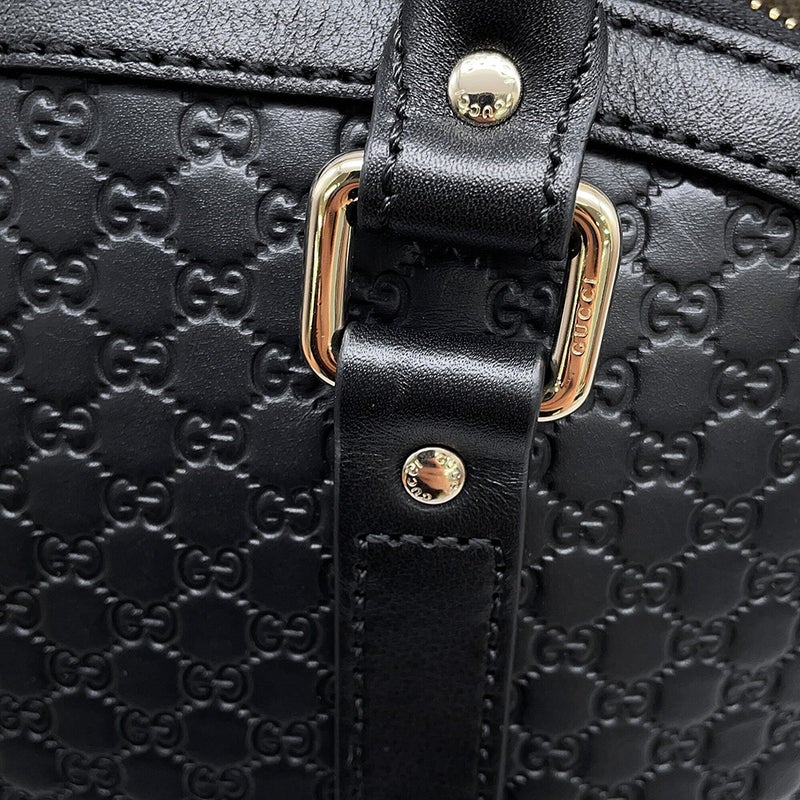 グッチ ハンドバッグ マイクログッチシマ レザー 449663 GUCCI 2wayショルダーバッグ 黒 アウトレット品