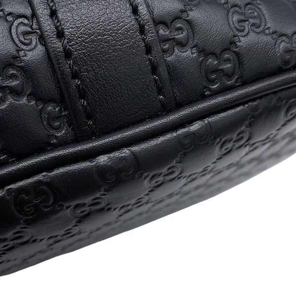 グッチ ハンドバッグ マイクログッチシマ レザー 449663 GUCCI 2wayショルダーバッグ 黒 アウトレット品