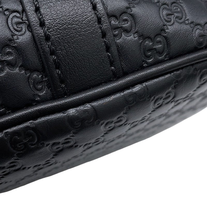 グッチ ハンドバッグ マイクログッチシマ レザー 449663 GUCCI 2wayショルダーバッグ 黒 アウトレット品