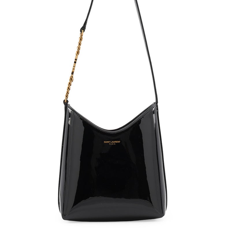 サンローランパリ ワンショルダーバッグ ランデヴー ミニ ホーボーバッグ パテントレザー 773626 SAINT LAURENT PARIS 黒